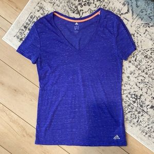 Adidas Purple V-neck T-shirt
